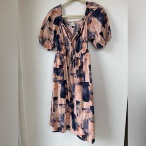 Universal Thread Navy and Peach Midi Dress